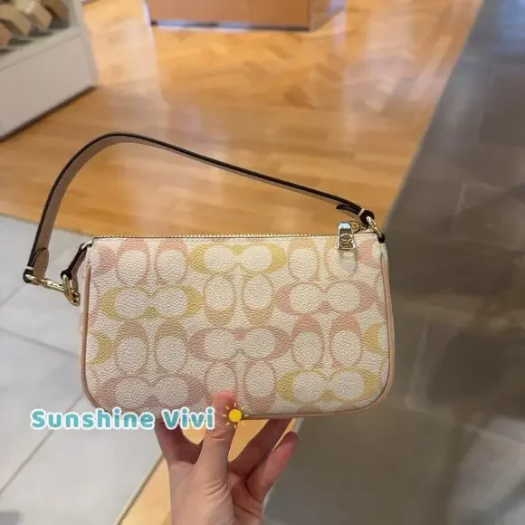 NWT Coach Nolita 19 Pretty Signature Canvas CDW29 IM/CHALK/PINK - Picture 7 of 8